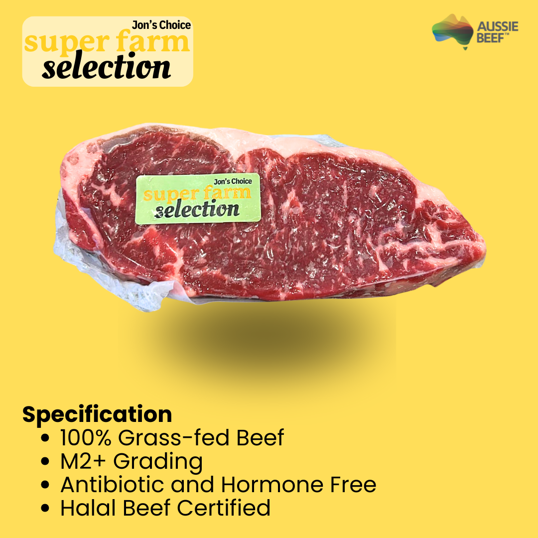 Super Farm Selection Australian Grass-fed M2+ Striploin 300g Frozen