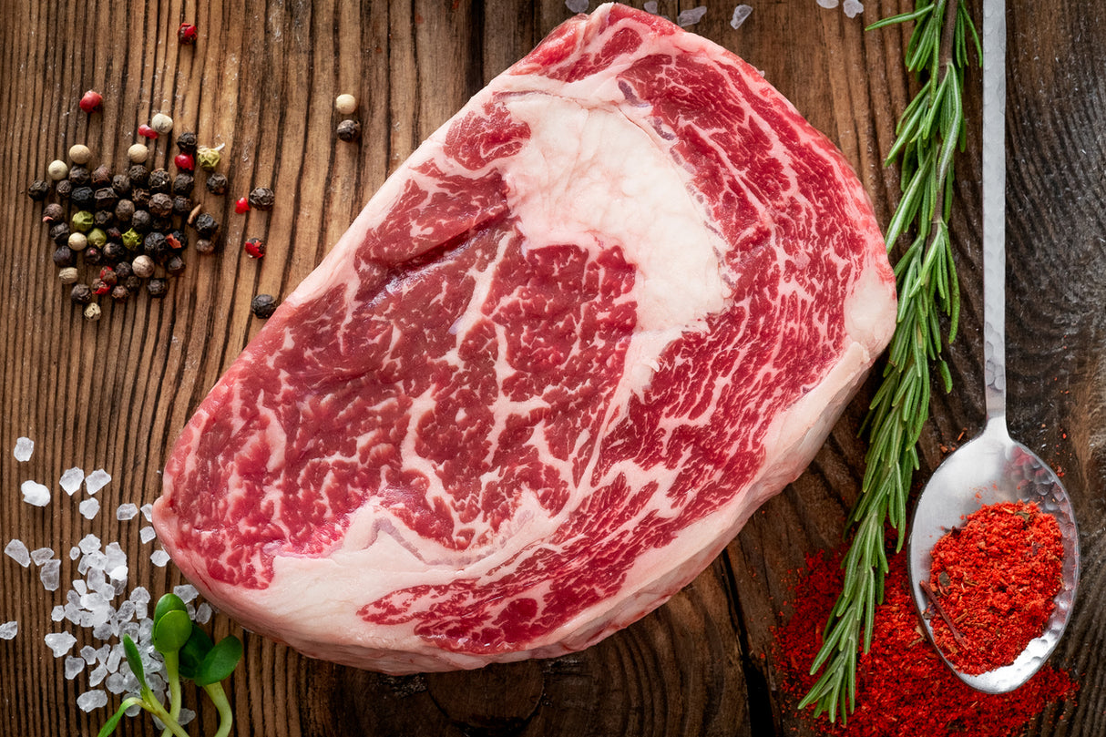 Korean Hanwoo Ribeye 1+ ($110/100g)