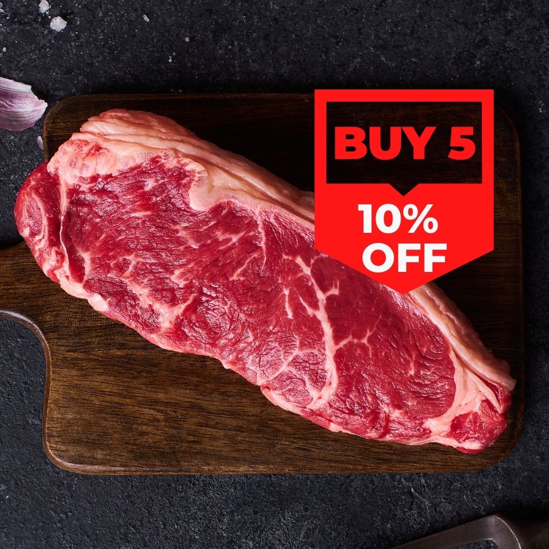 5 pieces St. Helen Premium Angus Beef Striploin (300-350g/pc)