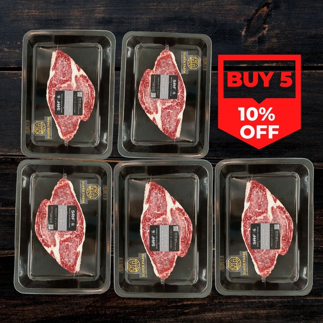 5 Pieces US SRF (Snake River Farm) Gold Label Wagyu Chuck Eye Log Steak (Frozen) (200-220g/pcs))