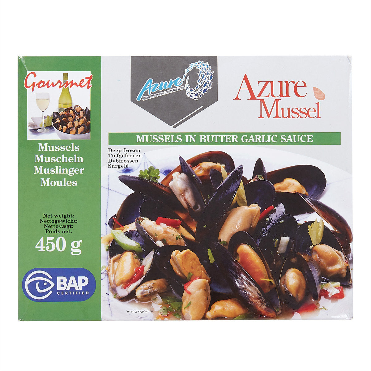 AZURE Seasoned Blue Mussels - Butter and Garlic Flavor 450g