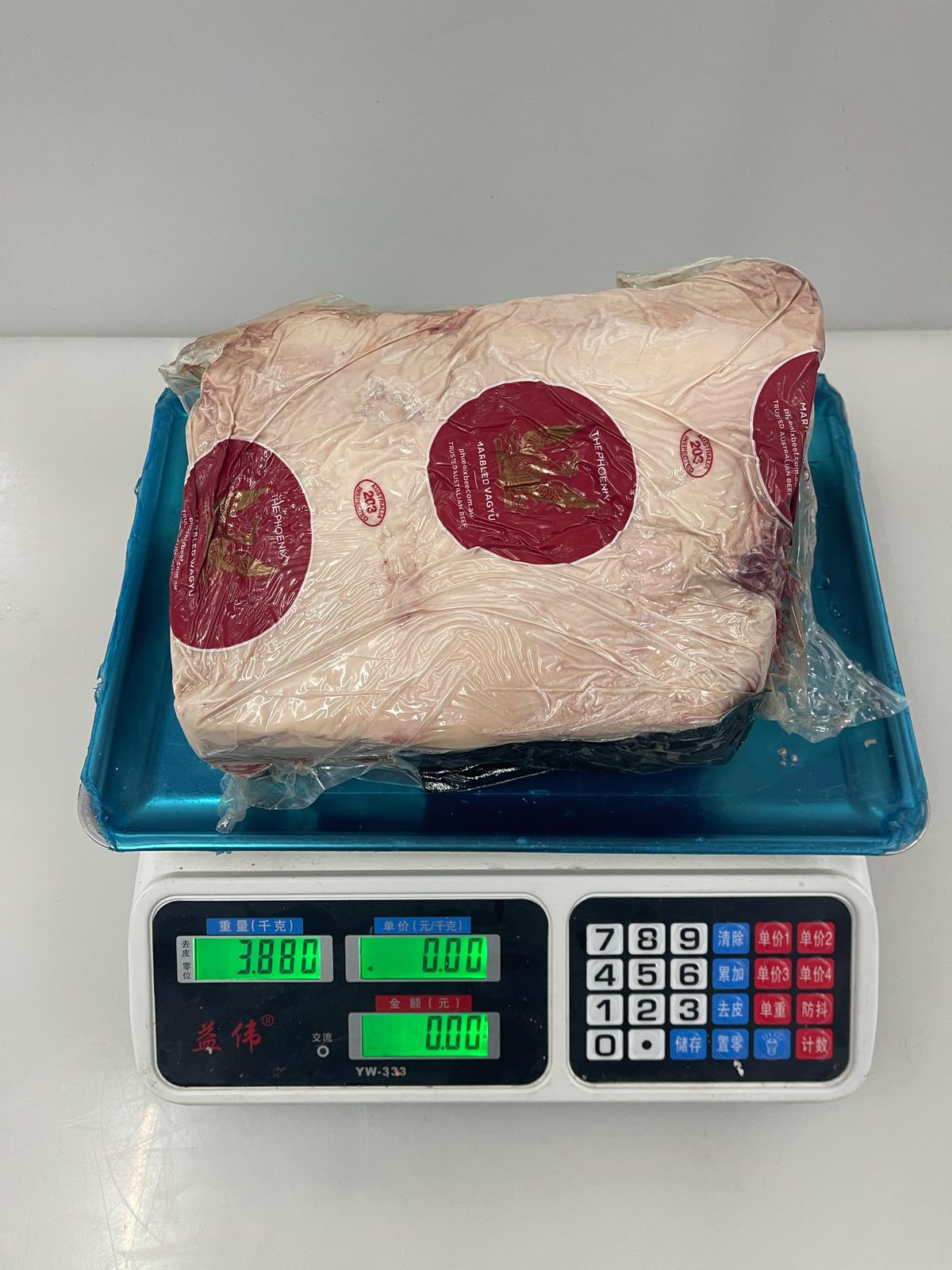 Australian Pheonix Chilled M9+ Striploin Half Cut Piece 3.5-4.5kg (By Weight)