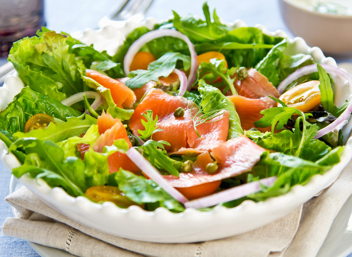 Christmas Catering  - Mixed salad with smoked salmon